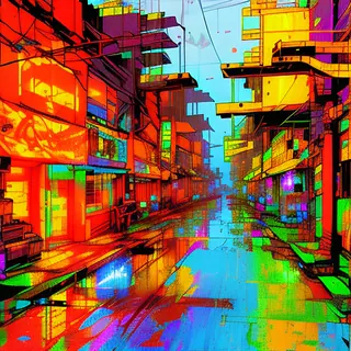 Inkpunk Diffusion rgb-melt example 19